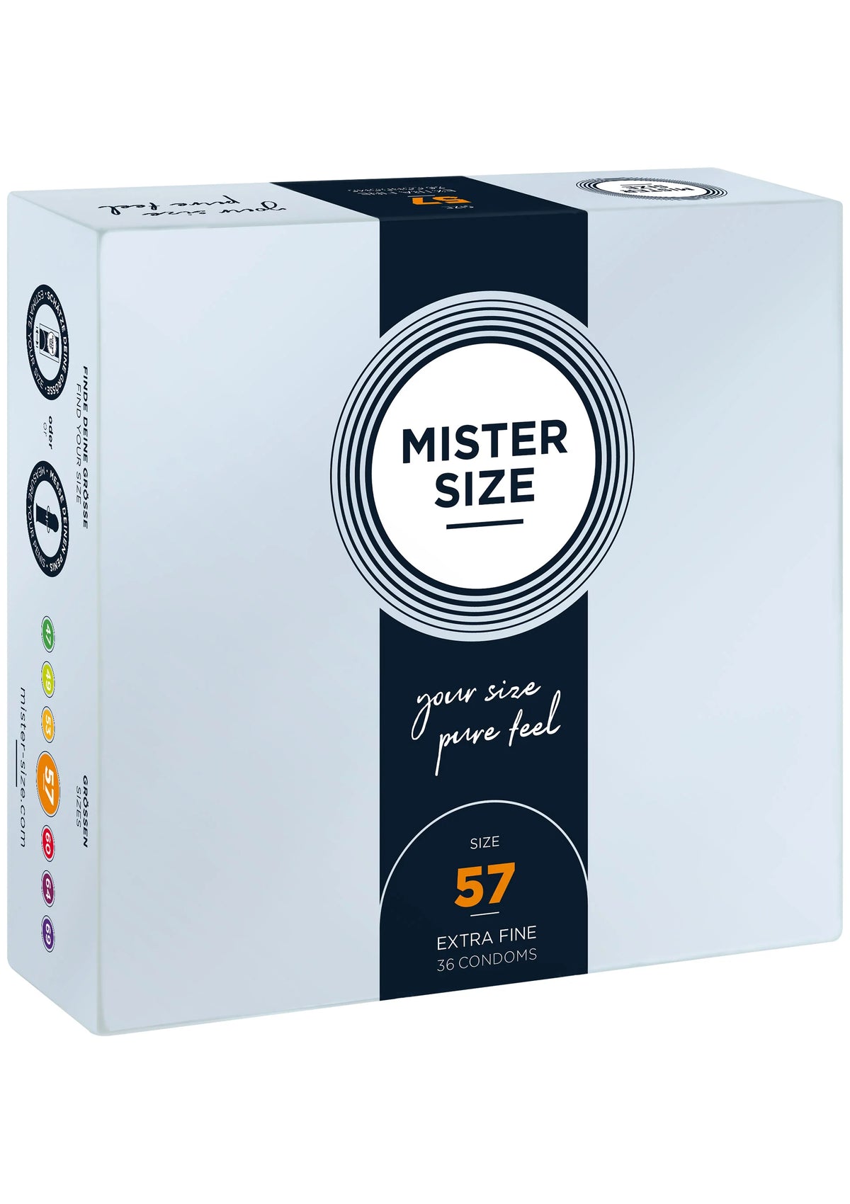 Bestel: MISTER SIZE 57mm Condoms 36pcs by Mr Size - condooms bij Happytoys.nl, happytoys.be, Happytoys.ae: erotische sex webshop | liever Happy dan Easy ⭐⭐⭐⭐⭐