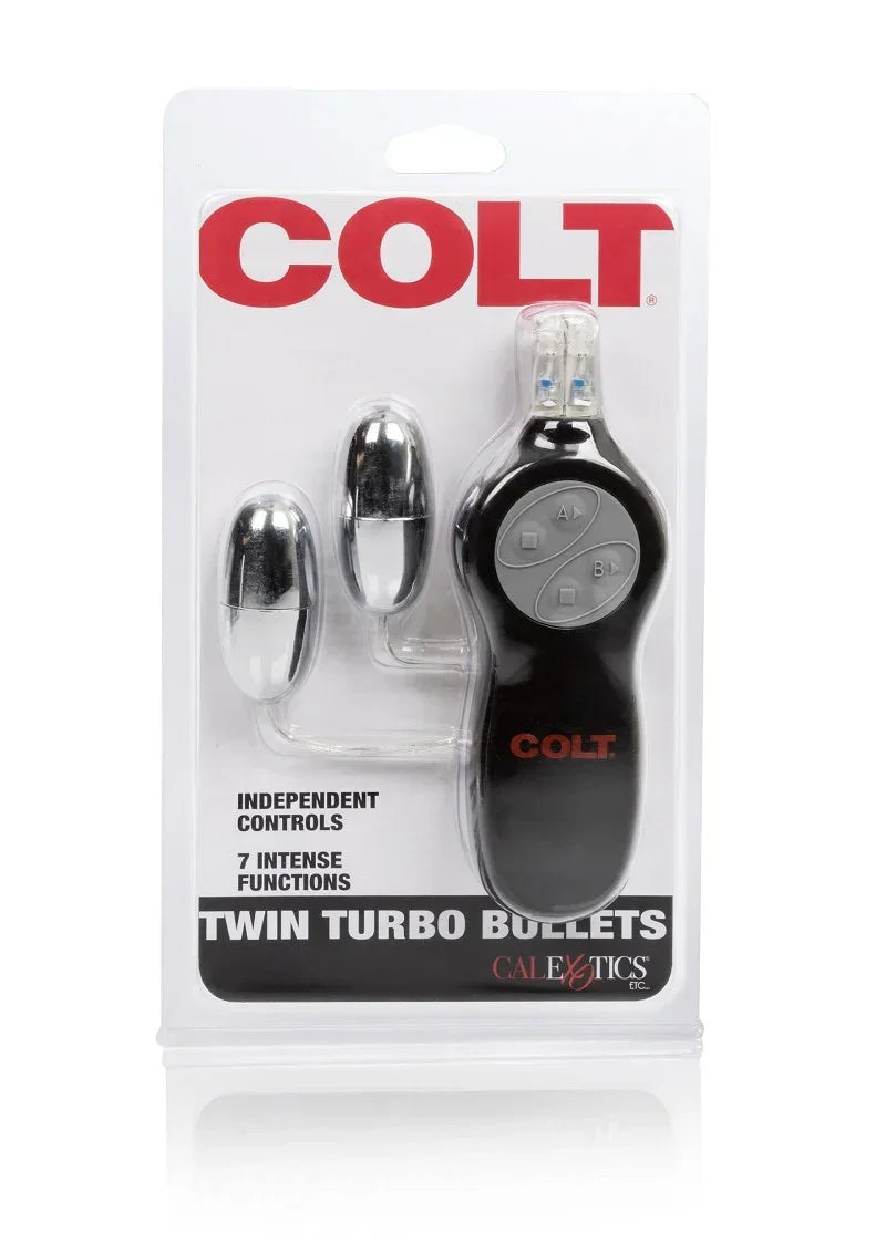 Bestel: COLT Twin Turbo Bullets Double Vibrator by CalExotics - bij Happytoys.nl, happytoys.be, Happytoys.ae: erotische sex webshop | liever Happy dan Easy ⭐⭐⭐⭐⭐