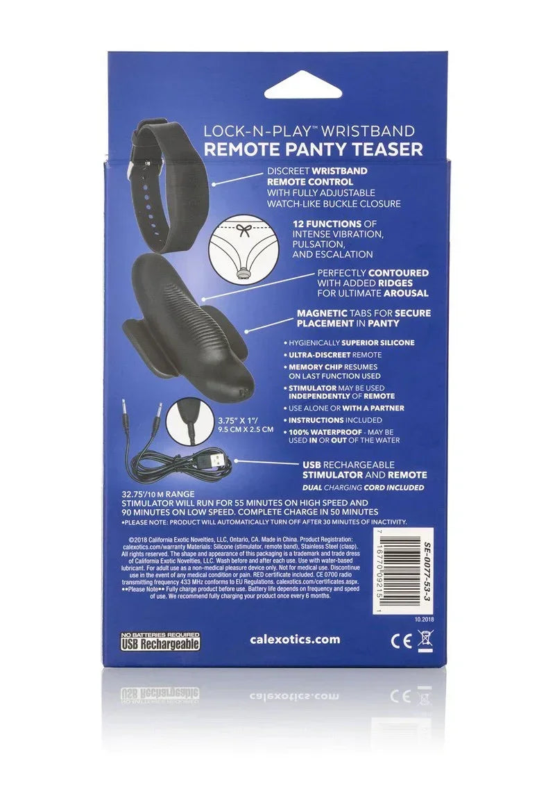 CalExoticsLock-N-PlayWristbandRemotePantyTeaser9 @ Happytoys Sexshop: online sex shop for Feeling Happy & Easy 😊 the erotic store owned by a woman