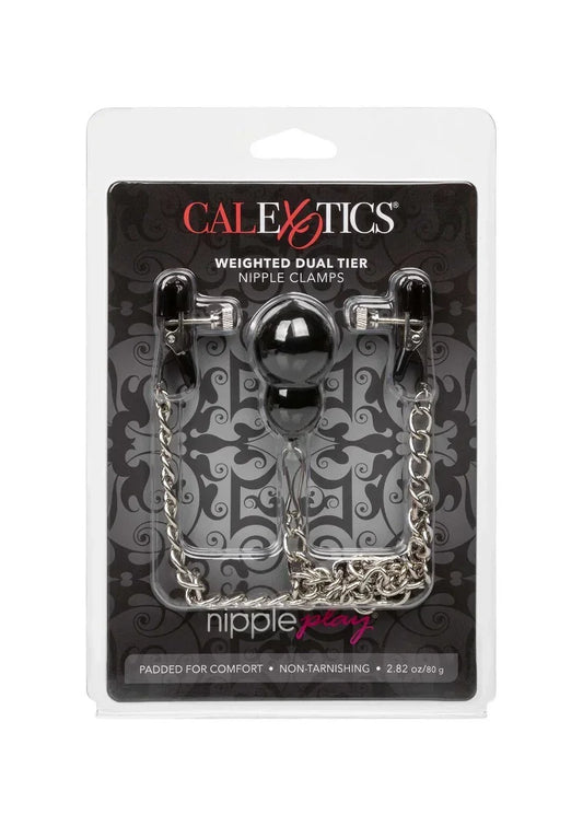 CalExoticsNipplePlayWeightedDualTierNippleClamps2 @ Happytoys Sexshop: online sex shop for Feeling Happy & Easy 😊 the erotic store owned by a woman