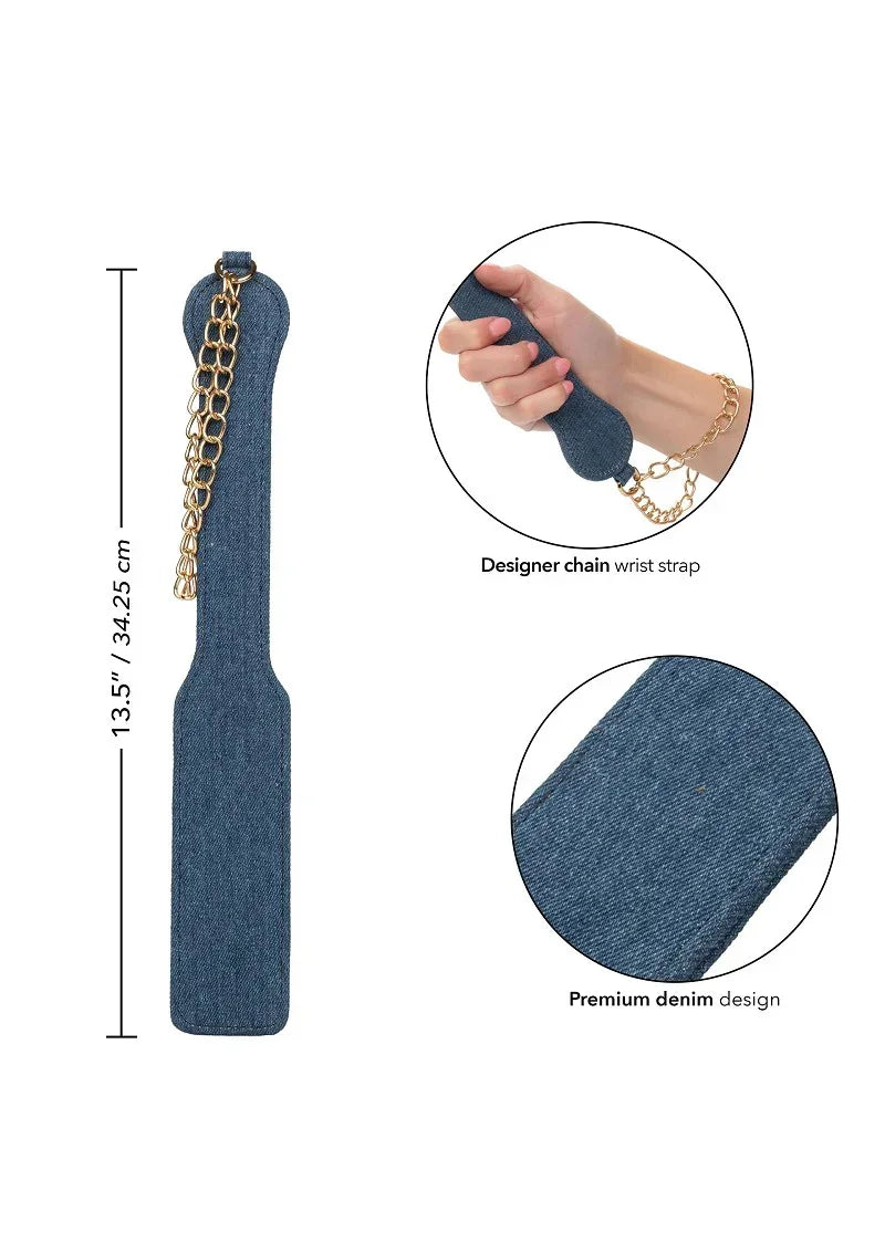 Bestel: Ride 'em Premium Denim Collection Paddle by CalExotics - bij Happytoys.nl, happytoys.be, Happytoys.ae: erotische sex webshop | liever Happy dan Easy ⭐⭐⭐⭐⭐