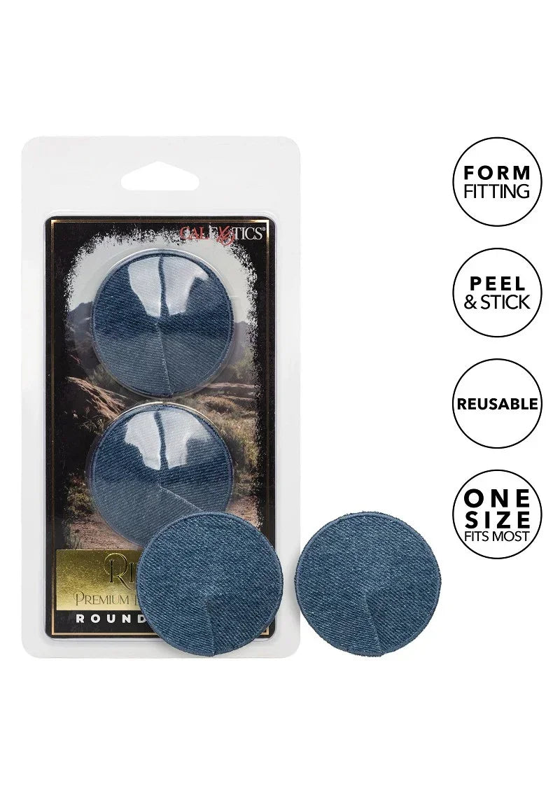 Bestel: Ride 'em Premium Denim Collection Round Pasties by CalExotics - bij Happytoys.nl, happytoys.be, Happytoys.ae: erotische sex webshop | liever Happy dan Easy âââââ