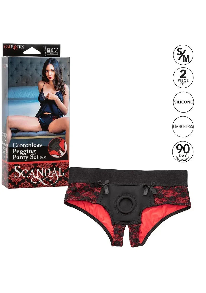 Bestel: Scandal Crotchless Pegging Panty Set S/M by CalExotics - bij Happytoys.nl, happytoys.be, Happytoys.ae: erotische sex webshop | liever Happy dan Easy ⭐⭐⭐⭐⭐