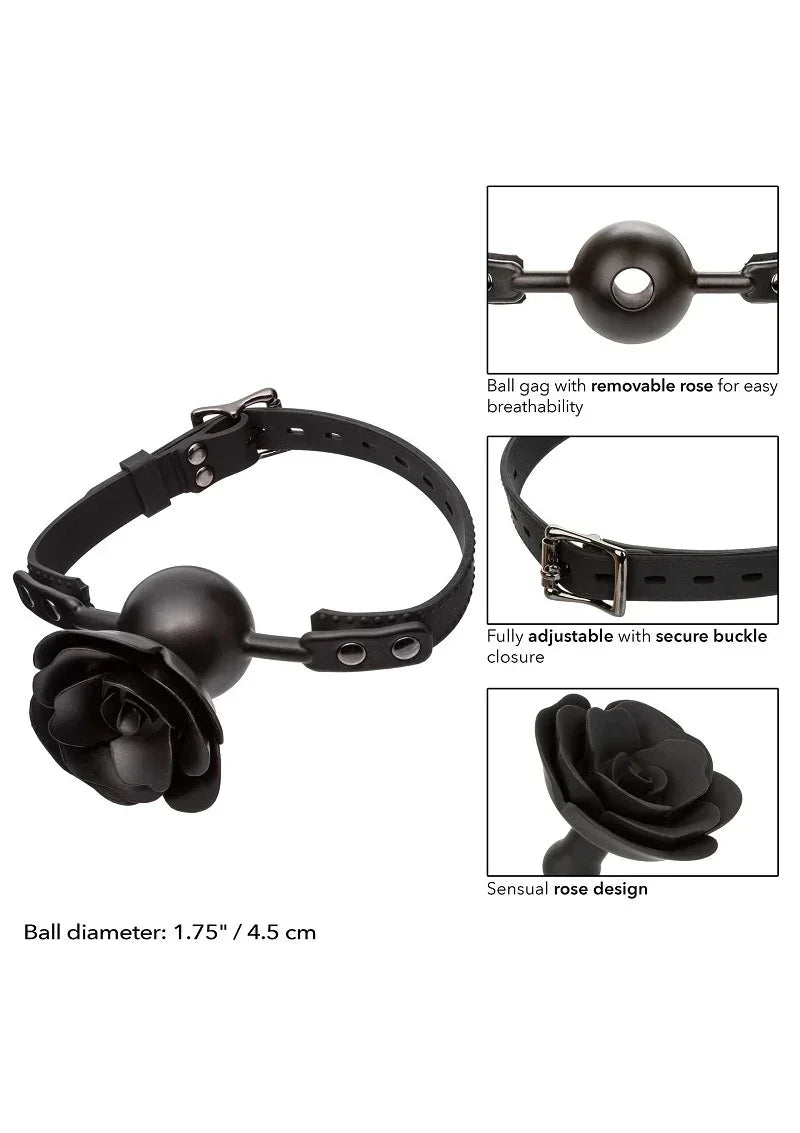 Bestel: Forbidden Removable Rose Gag by CalExotics - bij Happytoys.nl, happytoys.be, Happytoys.ae: erotische sex webshop | liever Happy dan Easy ⭐⭐⭐⭐⭐