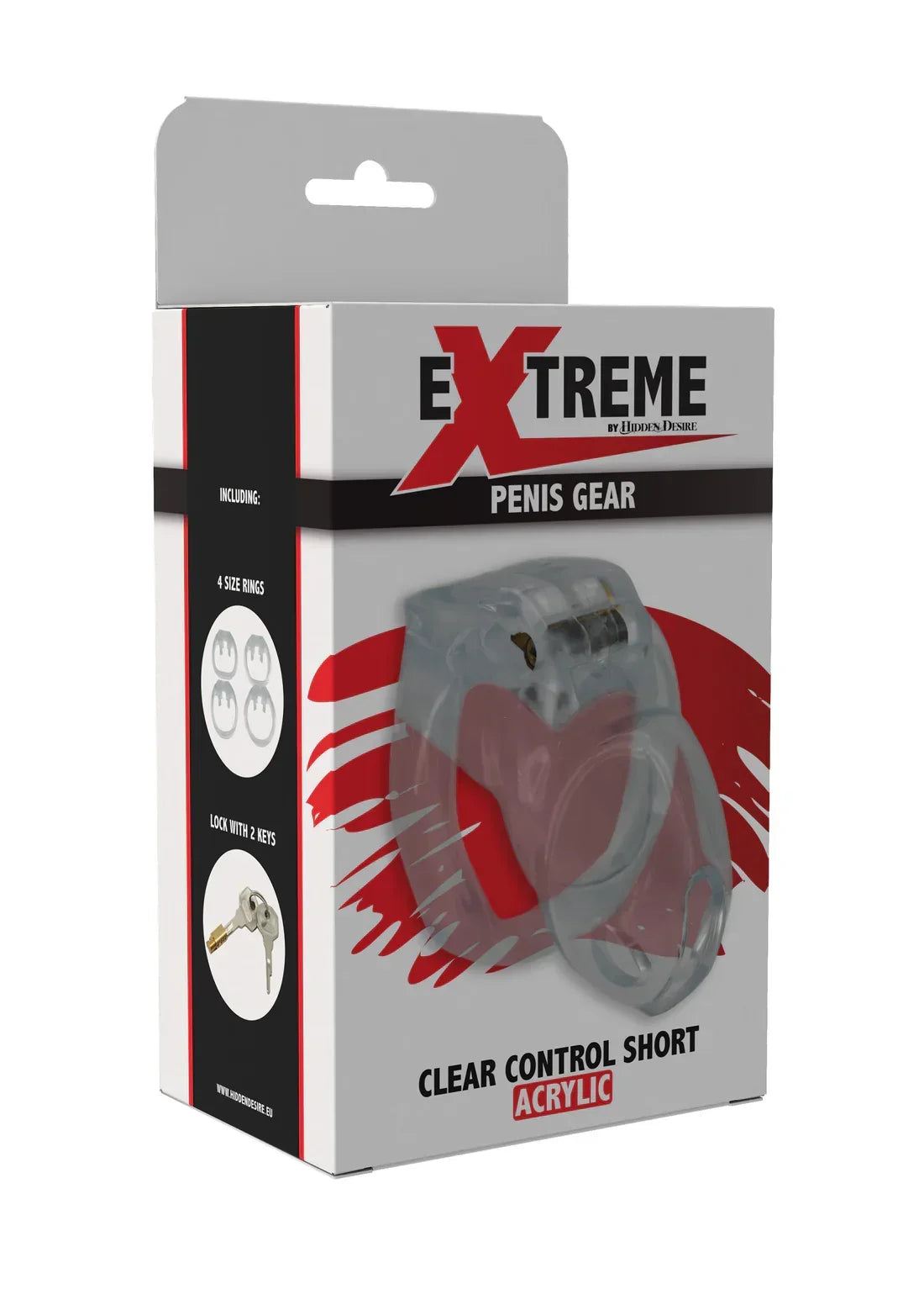 Bestel: Clear Control Cock Cage Short by Hidden Desire - bij Happytoys.nl, happytoys.be, Happytoys.ae: erotische sex webshop | liever Happy dan Easy ⭐⭐⭐⭐⭐