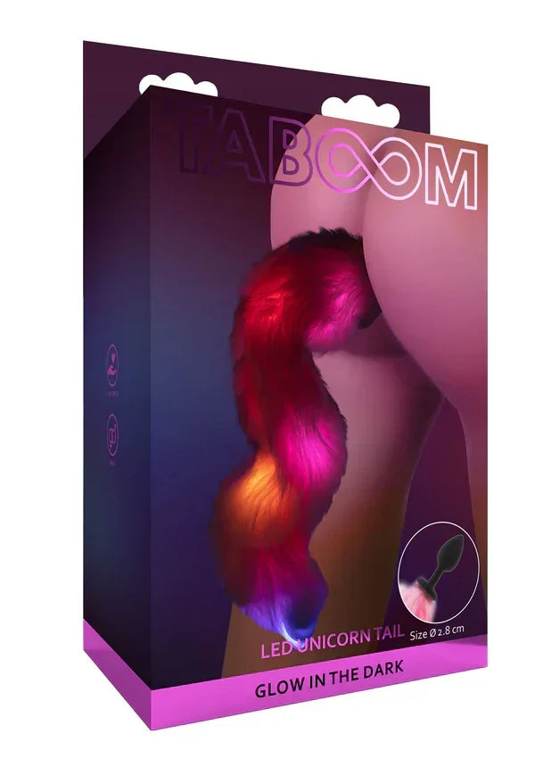 Bestel: Glow In the Dark Unicorn Tail & Buttplug LED by Taboom - bij Happytoys.nl, happytoys.be, Happytoys.ae: erotische sex webshop | liever Happy dan Easy ⭐⭐⭐⭐⭐