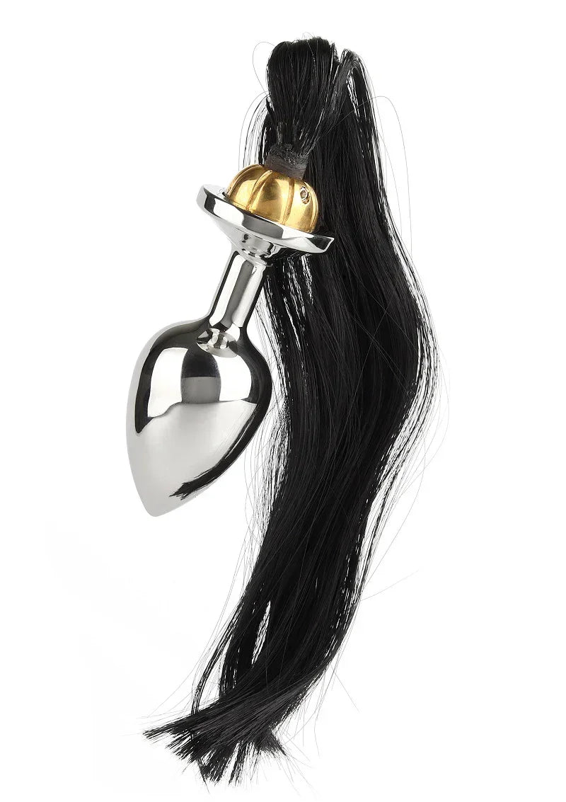 Bestel: Black Hair Pony Tail Rosebud by Mr. Steel - bij Happytoys.nl, happytoys.be, Happytoys.ae: erotische sex webshop | liever Happy dan Easy âââââ
