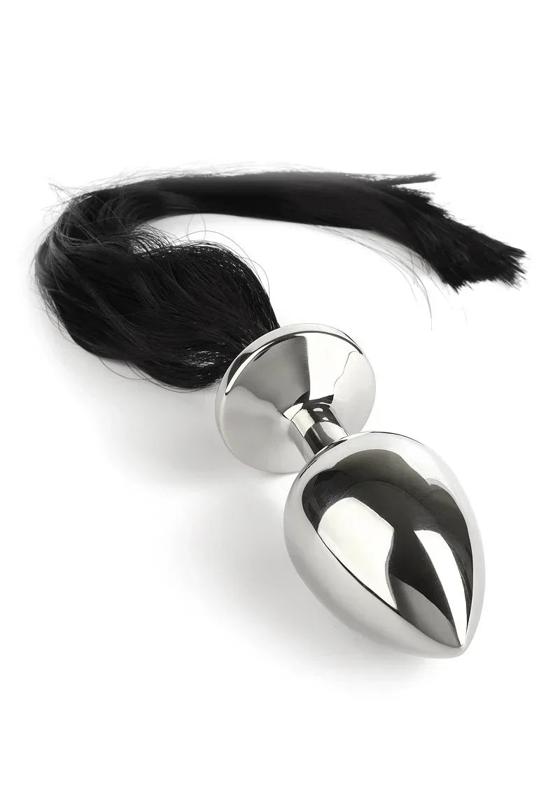 Bestel: Black Hair Pony Tail Rosebud by Mr. Steel - bij Happytoys.nl, happytoys.be, Happytoys.ae: erotische sex webshop | liever Happy dan Easy âââââ