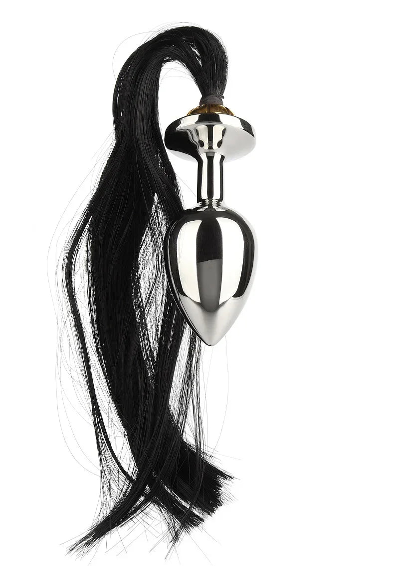 Bestel: Black Hair Pony Tail Rosebud by Mr. Steel - bij Happytoys.nl, happytoys.be, Happytoys.ae: erotische sex webshop | liever Happy dan Easy âââââ