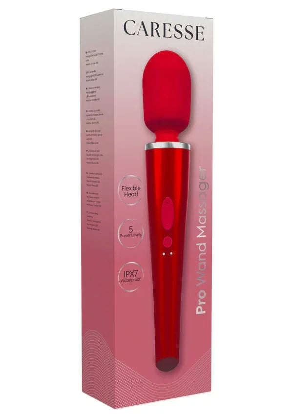 Bestel: Pro Wand Massager Red by Caresse - bij Happytoys.nl, happytoys.be, Happytoys.ae: erotische sex webshop | liever Happy dan Easy ⭐⭐⭐⭐⭐