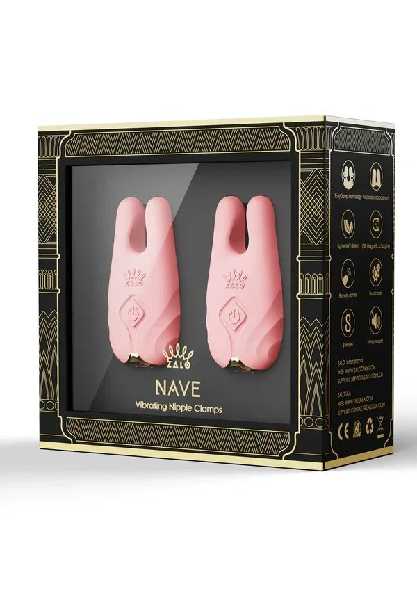 Bestel: Nave Vibrating Nipple Clamps Pink by Zalo - bij Happytoys.nl, happytoys.be, Happytoys.ae: erotische sex webshop | liever Happy dan Easy ⭐⭐⭐⭐⭐