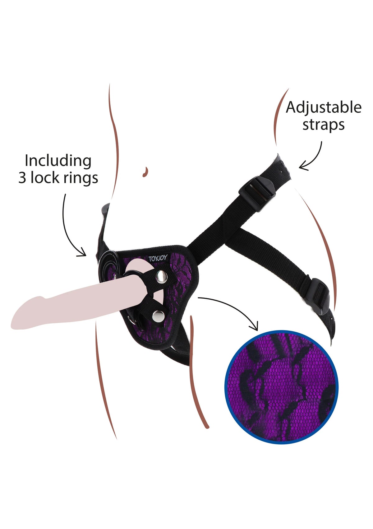 Bestel: Strap - On Lace Harness - bij Happytoys: de erotische sex webshop | liever Happy dan Easy ⭐⭐⭐⭐⭐