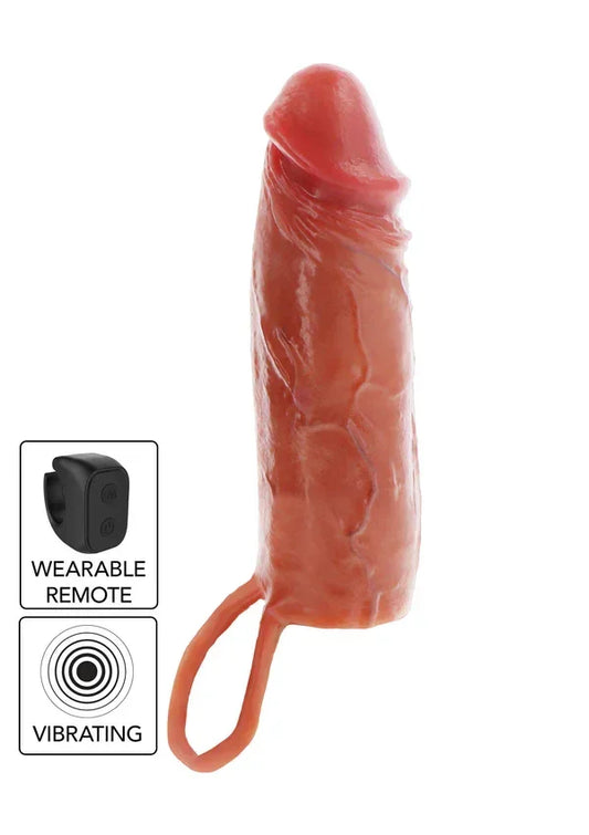 11212_CARAMEL_01HydratedSkinPenisSiliconeSleeveVibrating16cmbyToyJoy1 @ Happytoys Sexshop: online sex shop for Feeling Happy & Easy 😊 the erotic store owned by a woman