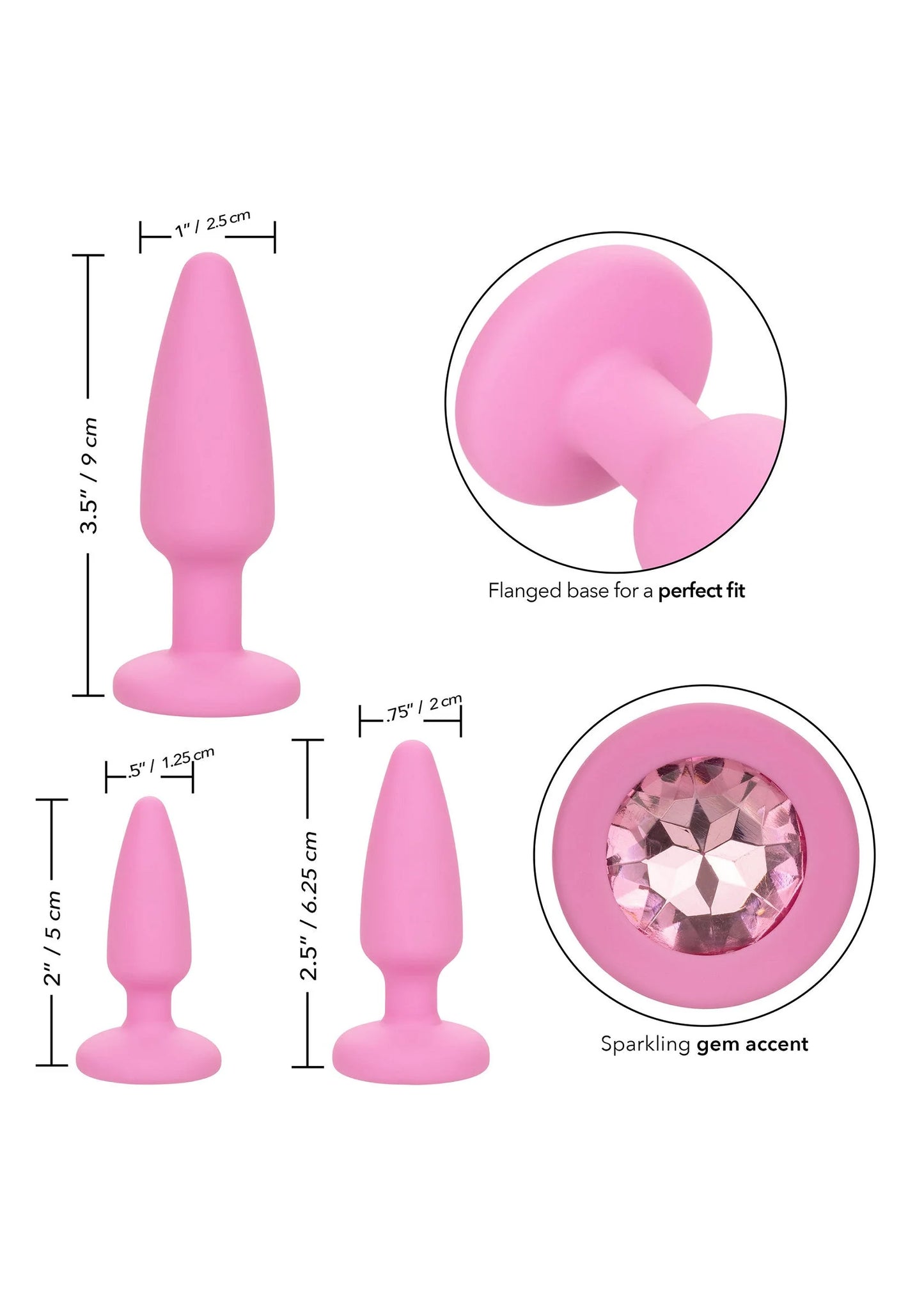 Beste vandaag nog: Crystal Booty Kit buttplugs by CalExotics First Time - bij Happytoys Sexshop: online sex shop for Feeling Happy & Easy 😊
