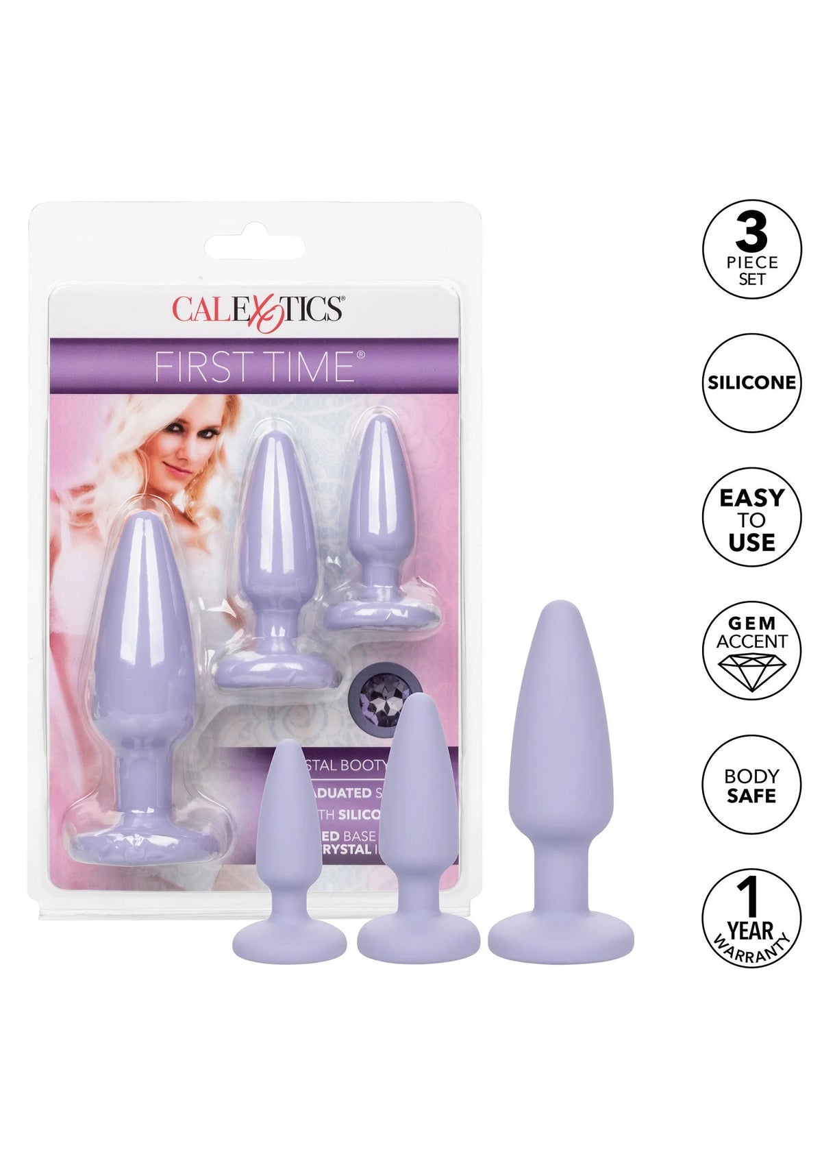 Beste vandaag nog: Crystal Booty Kit buttplugs by CalExotics First Time - bij Happytoys Sexshop: online sex shop for Feeling Happy & Easy 😊