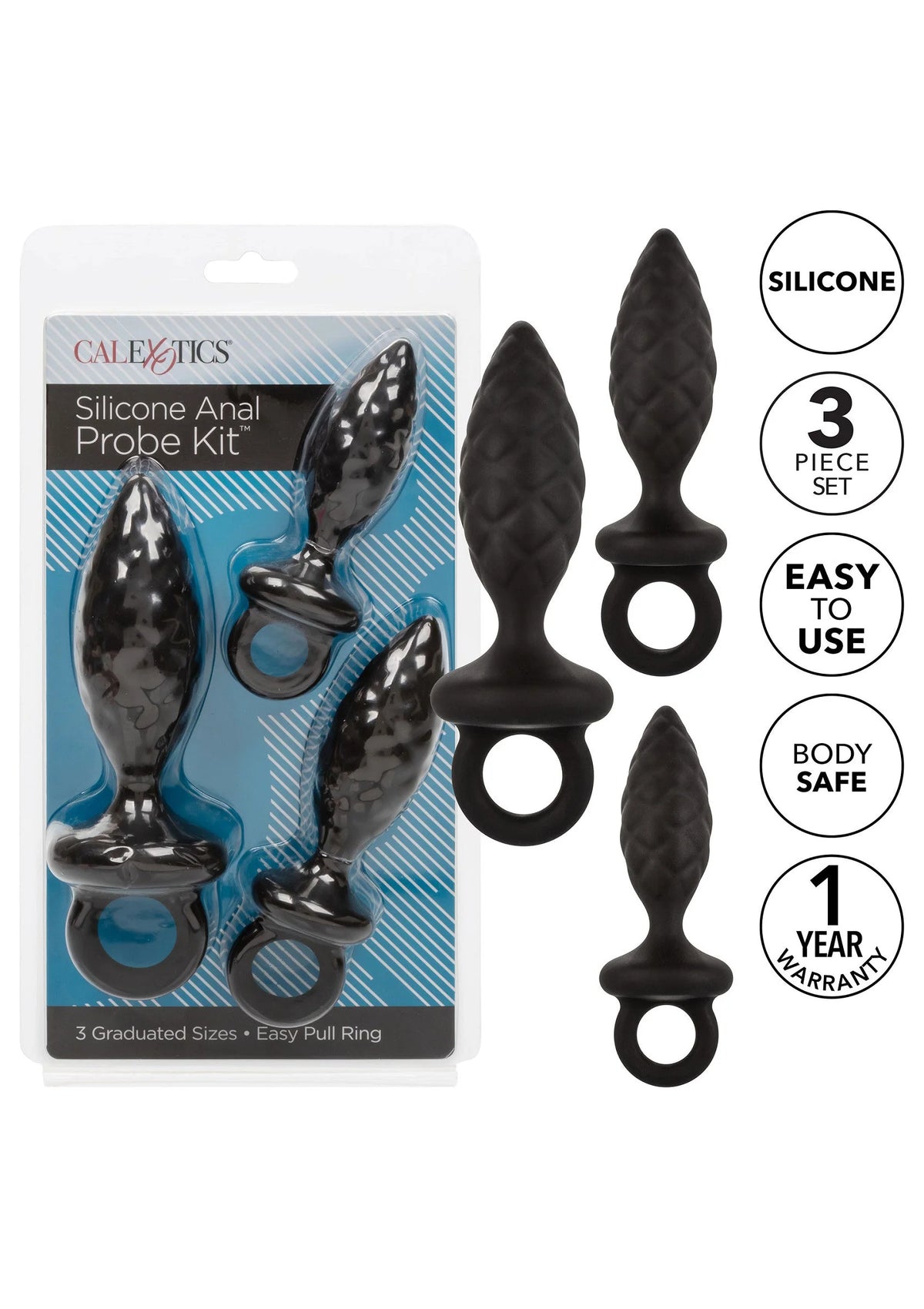 Bestel: Silicone Anal Probe Kit by CalExotics - bij Happytoys: de erotische sex webshop | liever Happy dan Easy ⭐⭐⭐⭐⭐