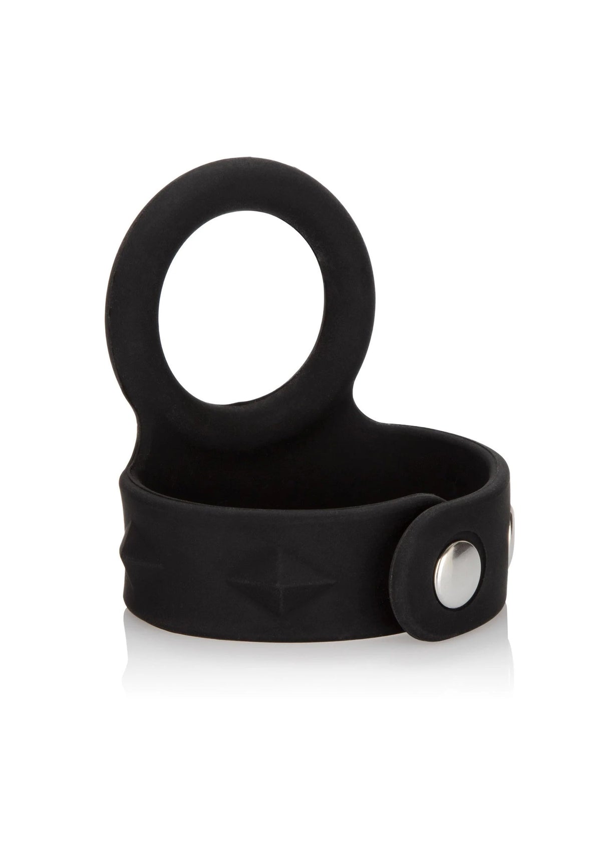 Bestel: Silicone Tri - Snap Scrotum Support Ring - Medium by CalExotics - bij Happytoys: de erotische sex webshop | liever Happy dan Easy ⭐⭐⭐⭐⭐ - Default Title - 12716 - BLACK