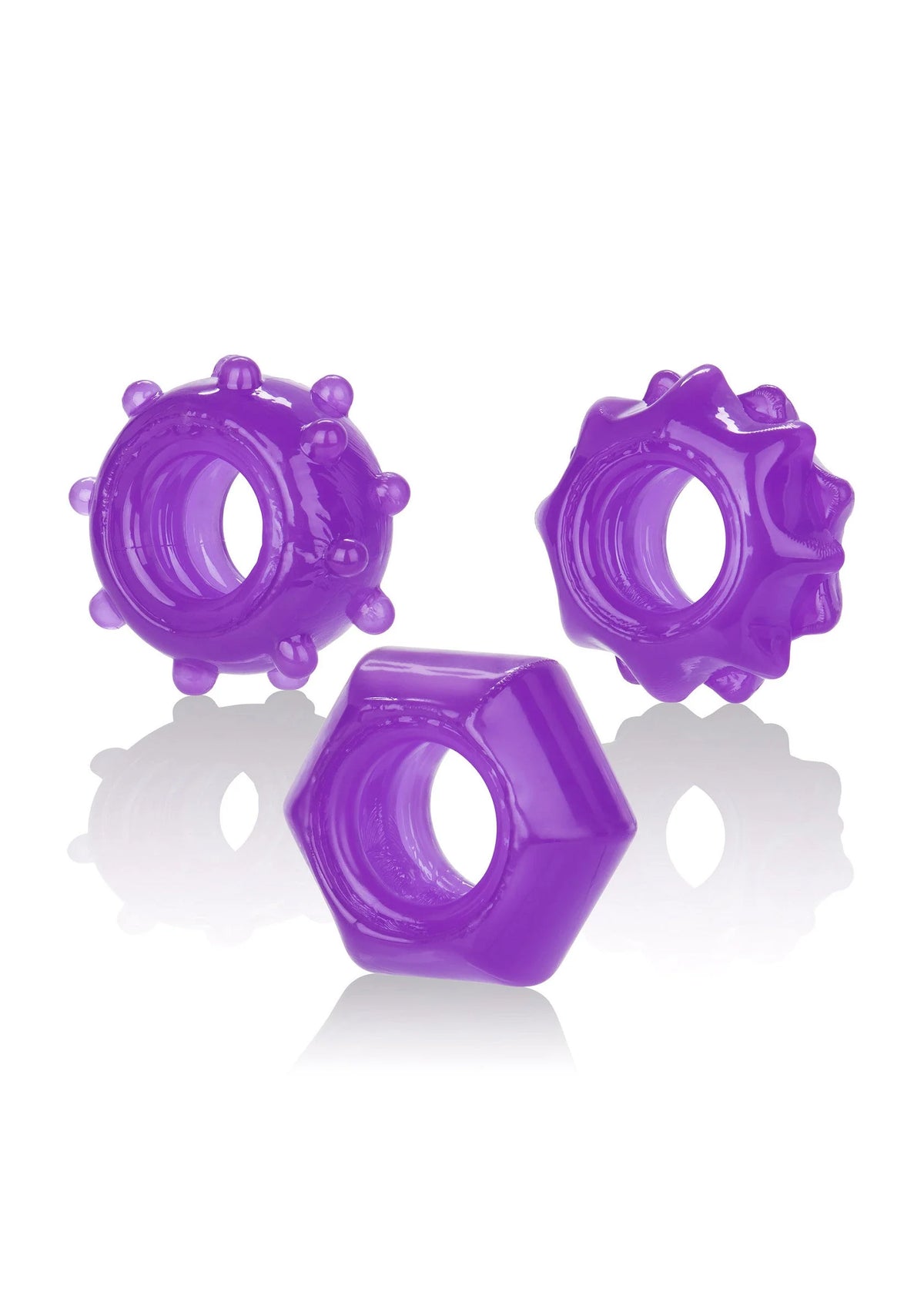 Bestel: Reversible Ring Set by CalExotics Rings - bij Happytoys.nl, happytoys.be, Happytoys.ae: erotische sex webshop | liever Happy dan Easy ⭐⭐⭐⭐⭐ - Paars - 12732 - PURPLE