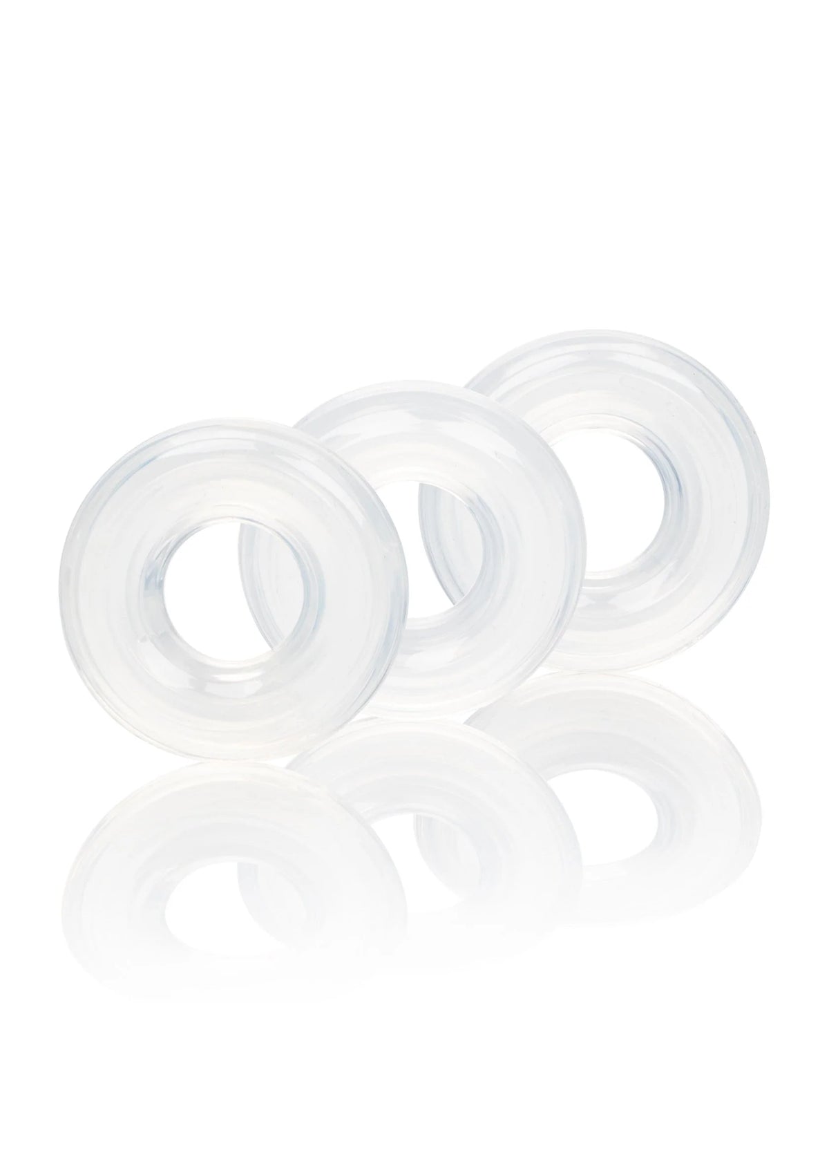 Bestel: Set of 3 Silicone Stacker Rings by CalExotics - bij Happytoys: de erotische sex webshop | liever Happy dan Easy ⭐⭐⭐⭐⭐ - Default Title - 12762 - CLEAR