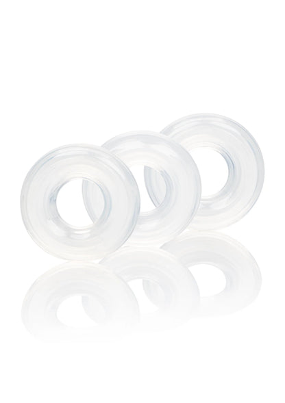 Bestel: Set of 3 Silicone Stacker Rings by CalExotics - bij Happytoys: de erotische sex webshop | liever Happy dan Easy ⭐⭐⭐⭐⭐ - Default Title - 12762 - CLEAR