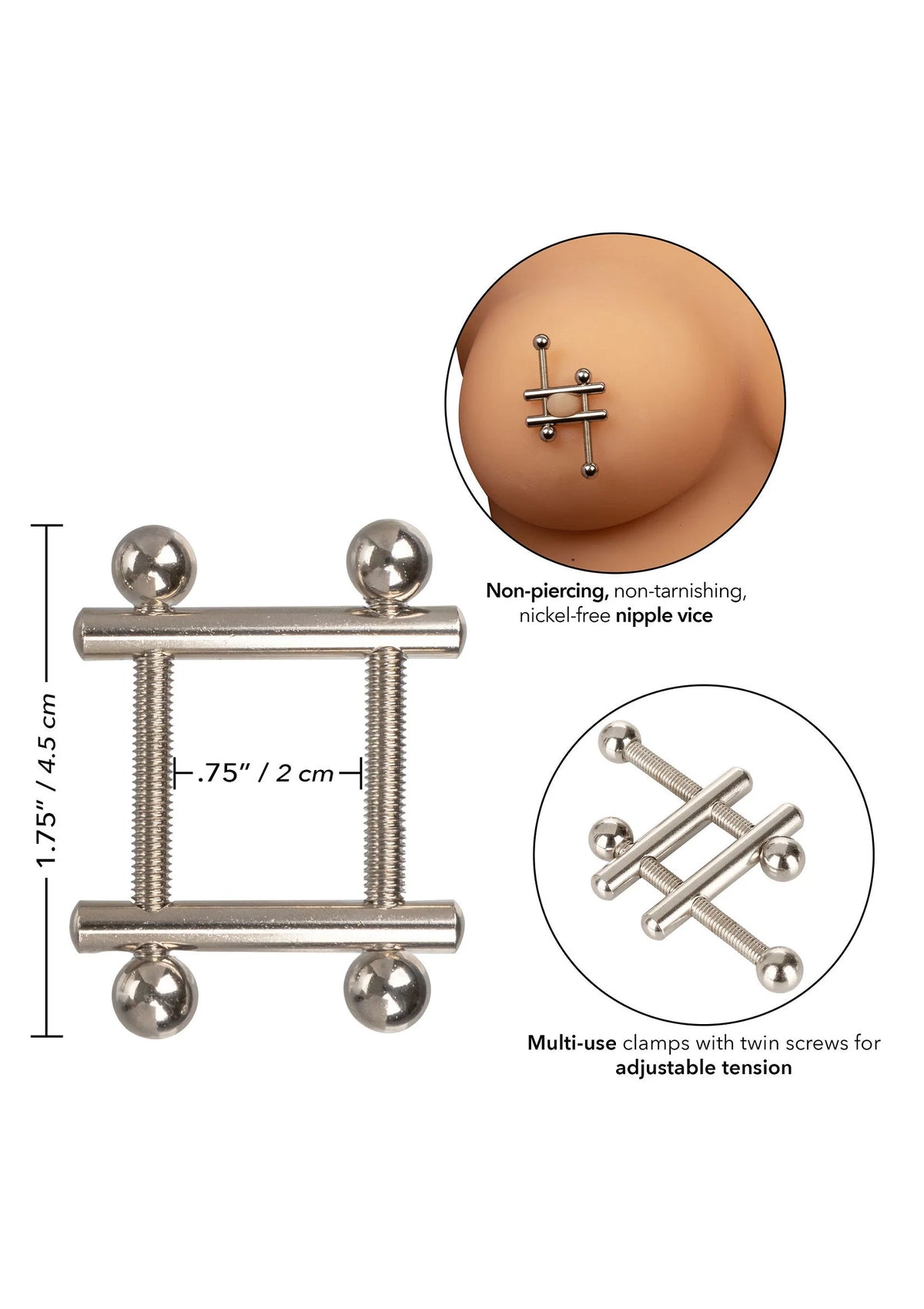Bestel: Crossbar Nipple Vices by CalExotics - bij Happytoys: de erotische sex webshop | liever Happy dan Easy ⭐⭐⭐⭐⭐