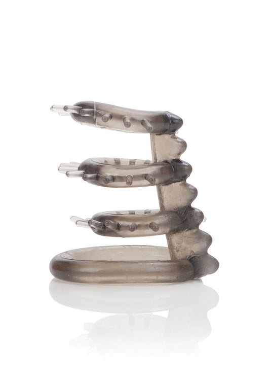 Bestel: Dr. Joel Kaplan Support Master Triple Ticklers Cockring by CalExotics - bij Happytoys: de erotische sex webshop | liever Happy dan Easy ⭐⭐⭐⭐⭐ - Default Title - 13192 - GREY