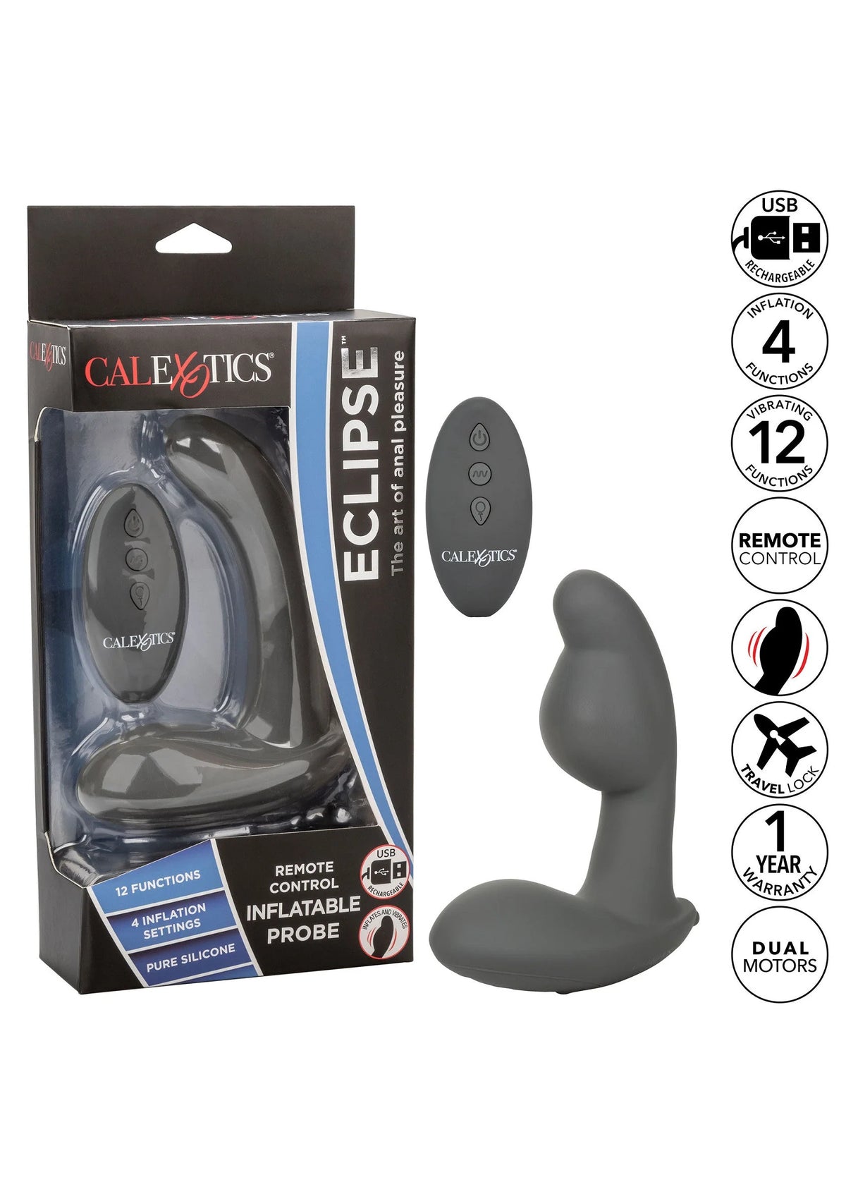 Bestel: Eclipse Eclipse Rem Inflatable Probe Anal Vibrator by CalExotics - bij Happytoys: de erotische sex webshop | liever Happy dan Easy ⭐⭐⭐⭐⭐