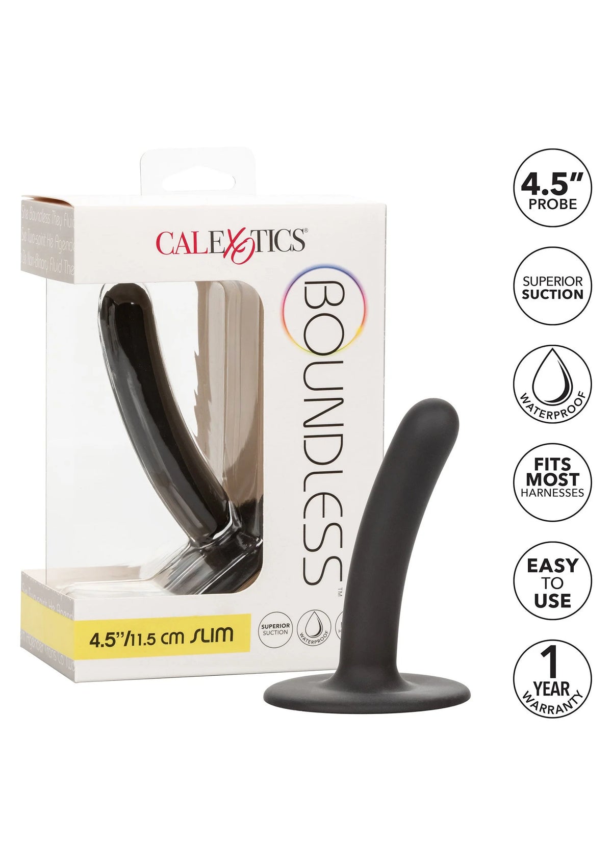Bestel: Boundless Dildo 4.5”/11.5 cm Slim by CalExotics - bij Happytoys: de erotische sex webshop | liever Happy dan Easy ⭐⭐⭐⭐⭐