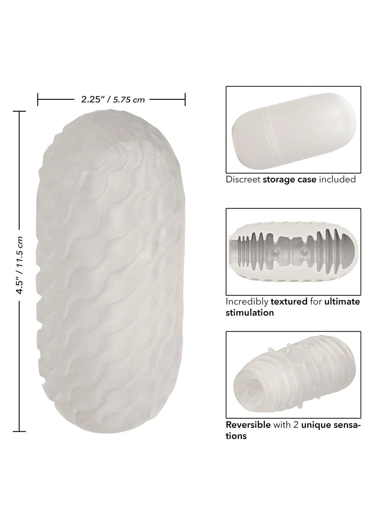 Bestel: Boundless Reversible Ribbed Stroker by CalExotics - bij Happytoys: de erotische sex webshop | liever Happy dan Easy ⭐⭐⭐⭐⭐