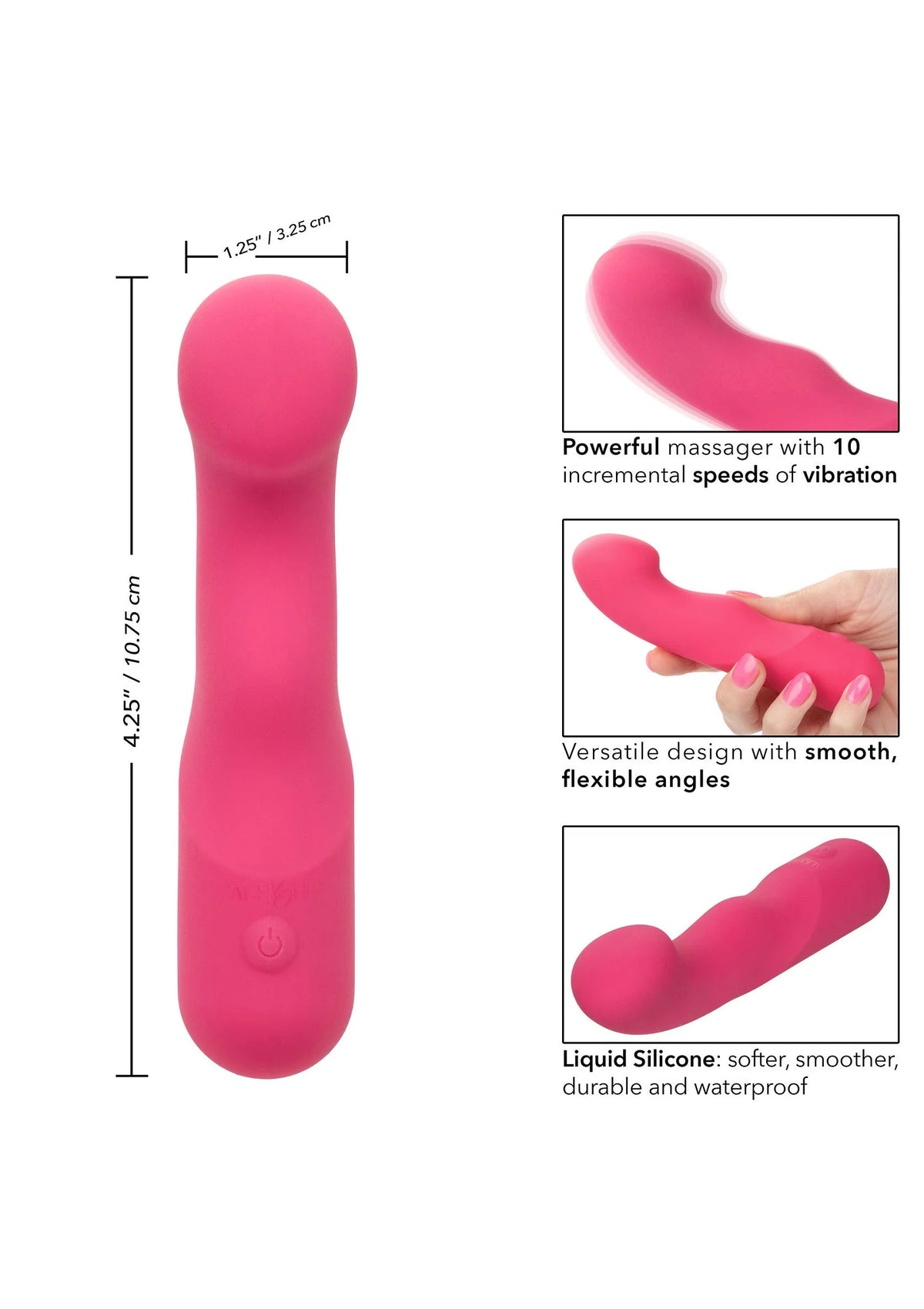 Bestel: Liquid Silicone Pixies Curvy vibrator by CalExotics - bij Happytoys: de erotische sex webshop | liever Happy dan Easy ⭐⭐⭐⭐⭐