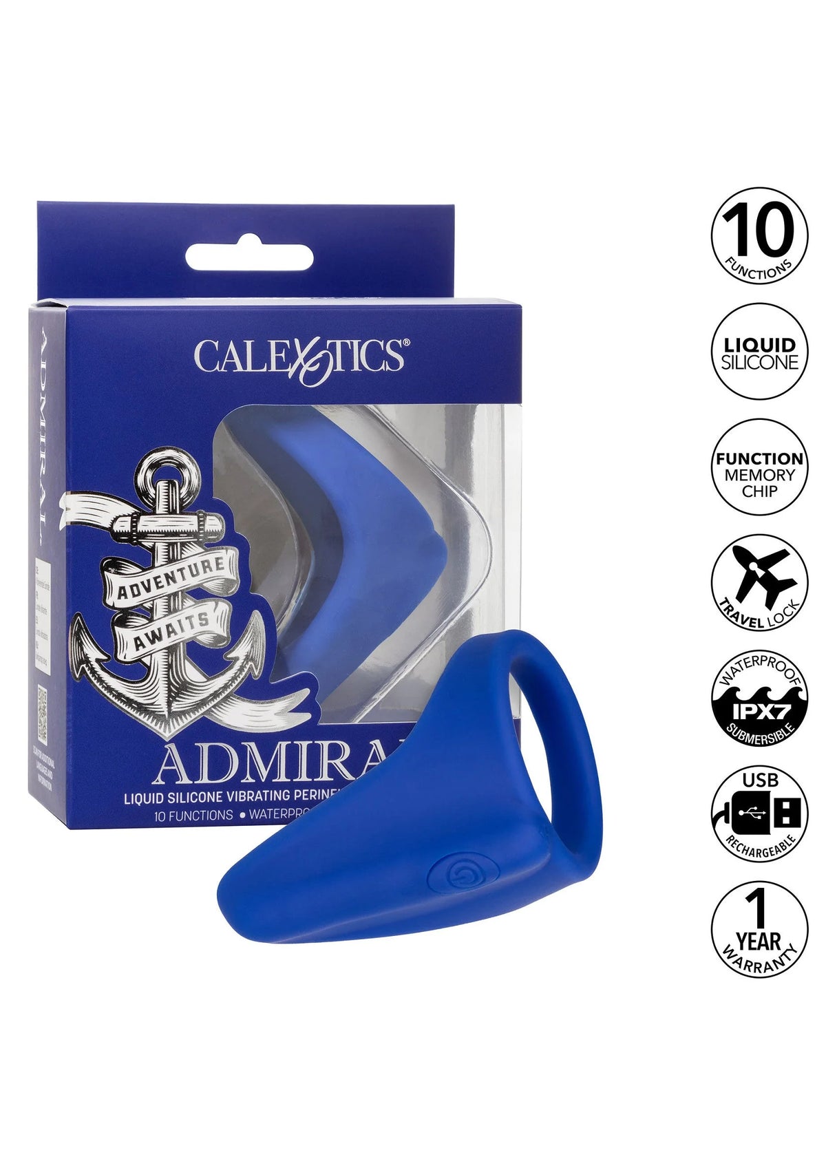 Bestel: Admiral Liquid Silicone Vibrating Perineum Massager & Ring by CalExotics Admiral - bij Happytoys: de erotische sex webshop | liever Happy dan Easy ⭐⭐⭐⭐⭐