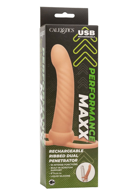 Ribbed Dual Penetrator by CalExotics Performance Maxx