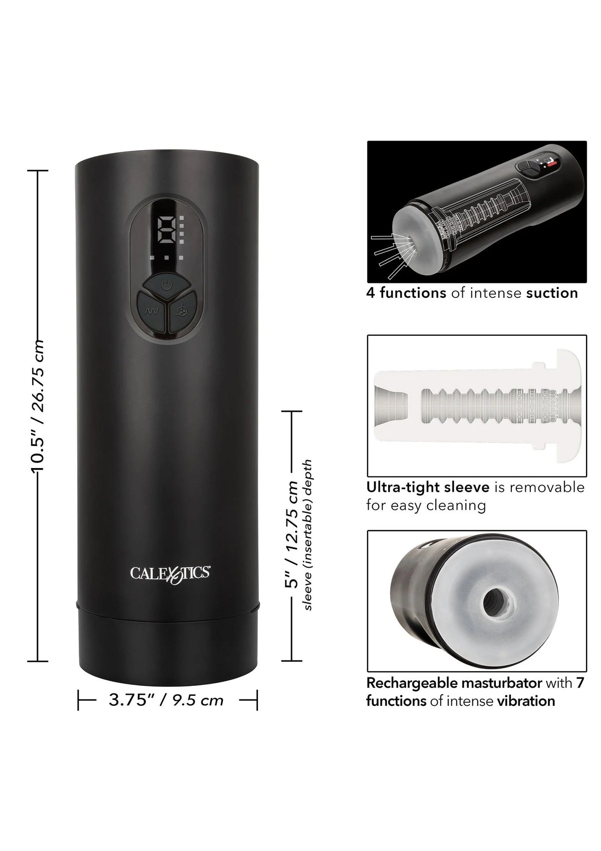 Bestel: Bionic Sucking and Vibrating Masturbator by CalExotics - bij Happytoys: de erotische sex webshop | liever Happy dan Easy ⭐⭐⭐⭐⭐