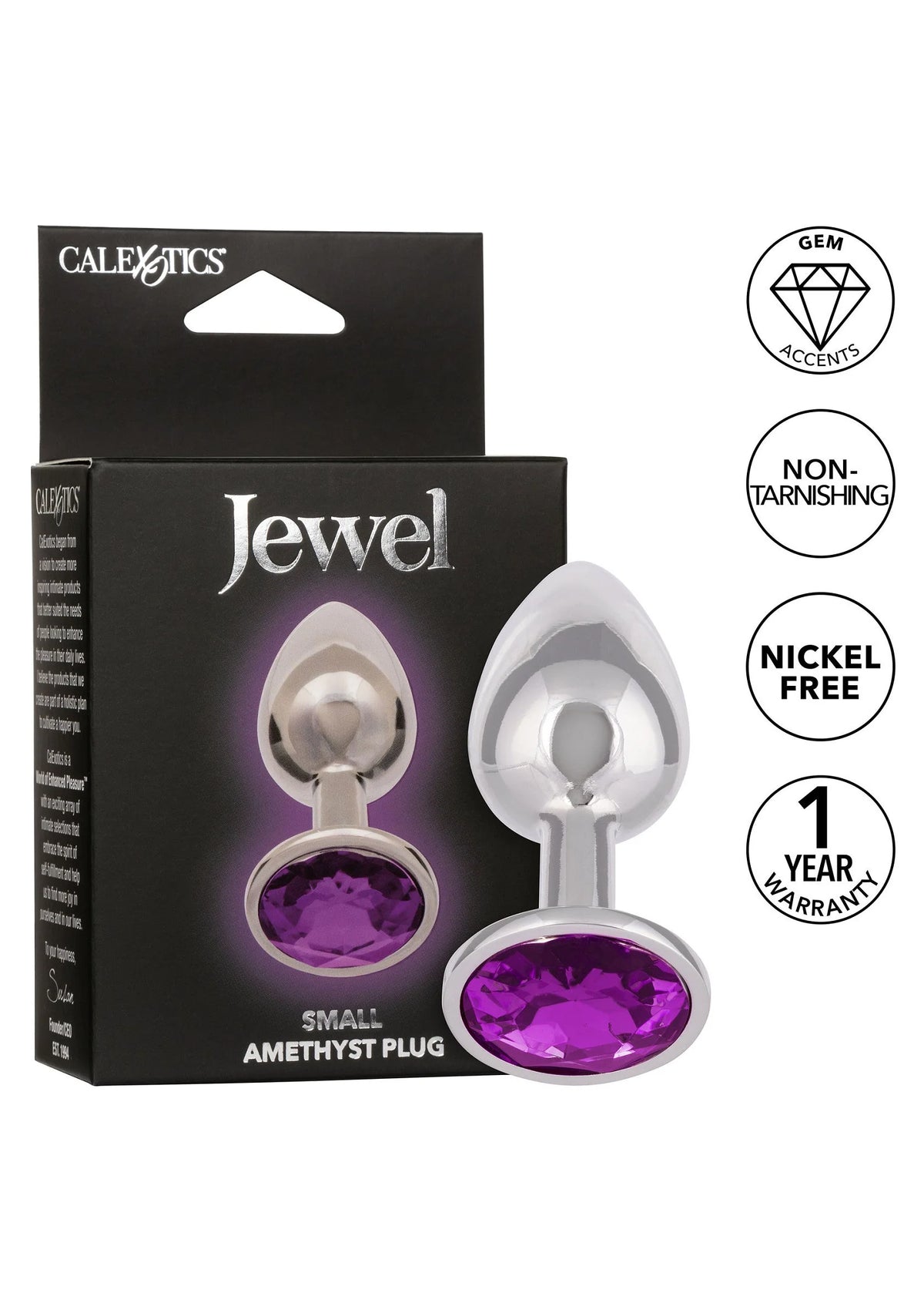Bestel: Jewel Small Amethyst Plug by CalExotics - bij Happytoys: de erotische sex webshop | liever Happy dan Easy ⭐⭐⭐⭐⭐