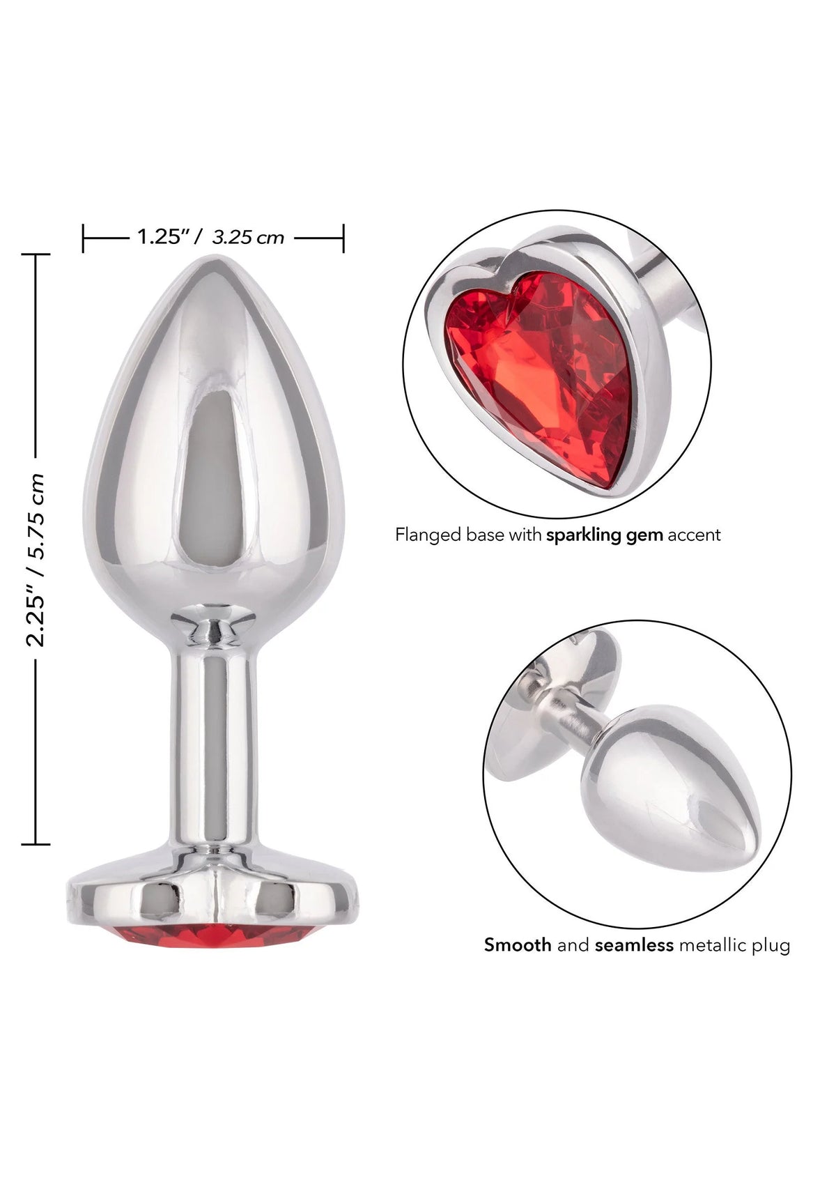 Bestel: Jewel Small Ruby Heart Plug by CalExotics - bij Happytoys: de erotische sex webshop | liever Happy dan Easy ⭐⭐⭐⭐⭐