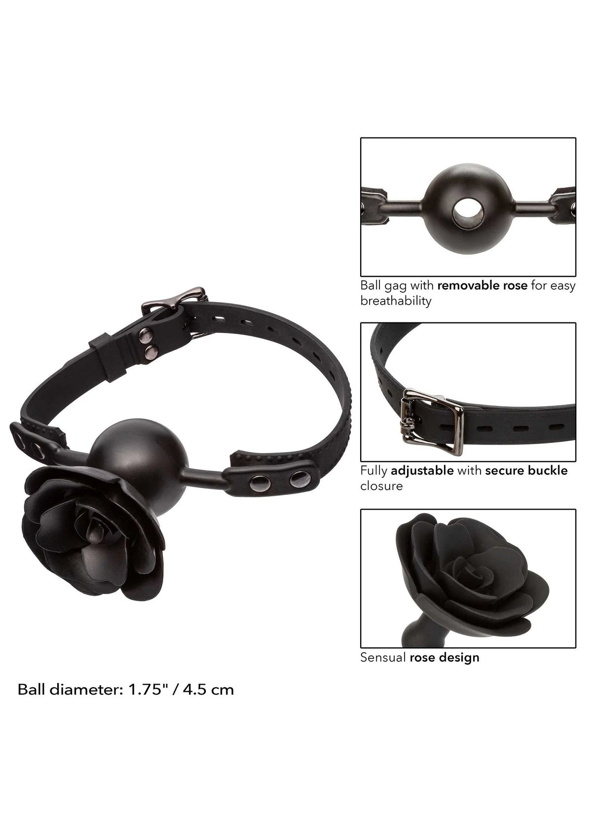 Bestel: Forbidden Removable Rose Gag by CalExotics - bij Happytoys: de erotische sex webshop | liever Happy dan Easy ⭐⭐⭐⭐⭐