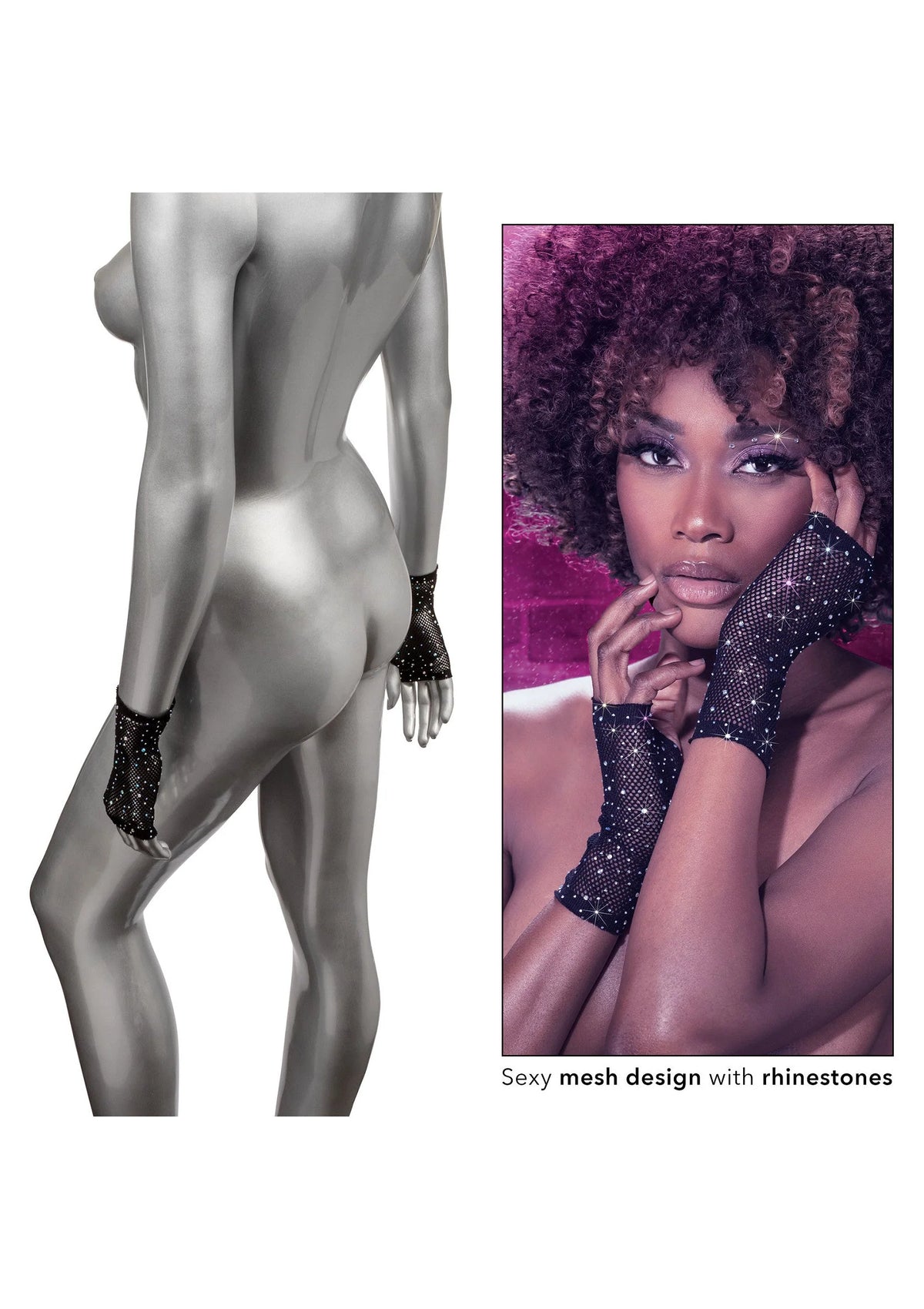 Bestel: Radiance Fingerless Gloves by CalExotics - bij Happytoys: de erotische sex webshop | liever Happy dan Easy ⭐⭐⭐⭐⭐