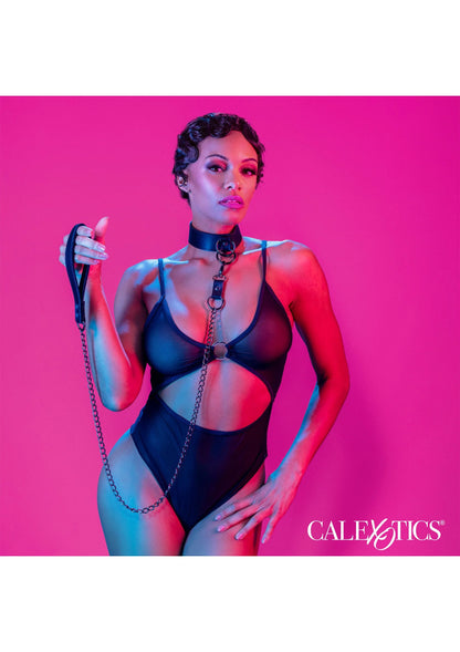 Bestel: Euphoria Collection Collar with Chain Leash by CalExotics - bij Happytoys: de erotische sex webshop | liever Happy dan Easy ⭐⭐⭐⭐⭐
