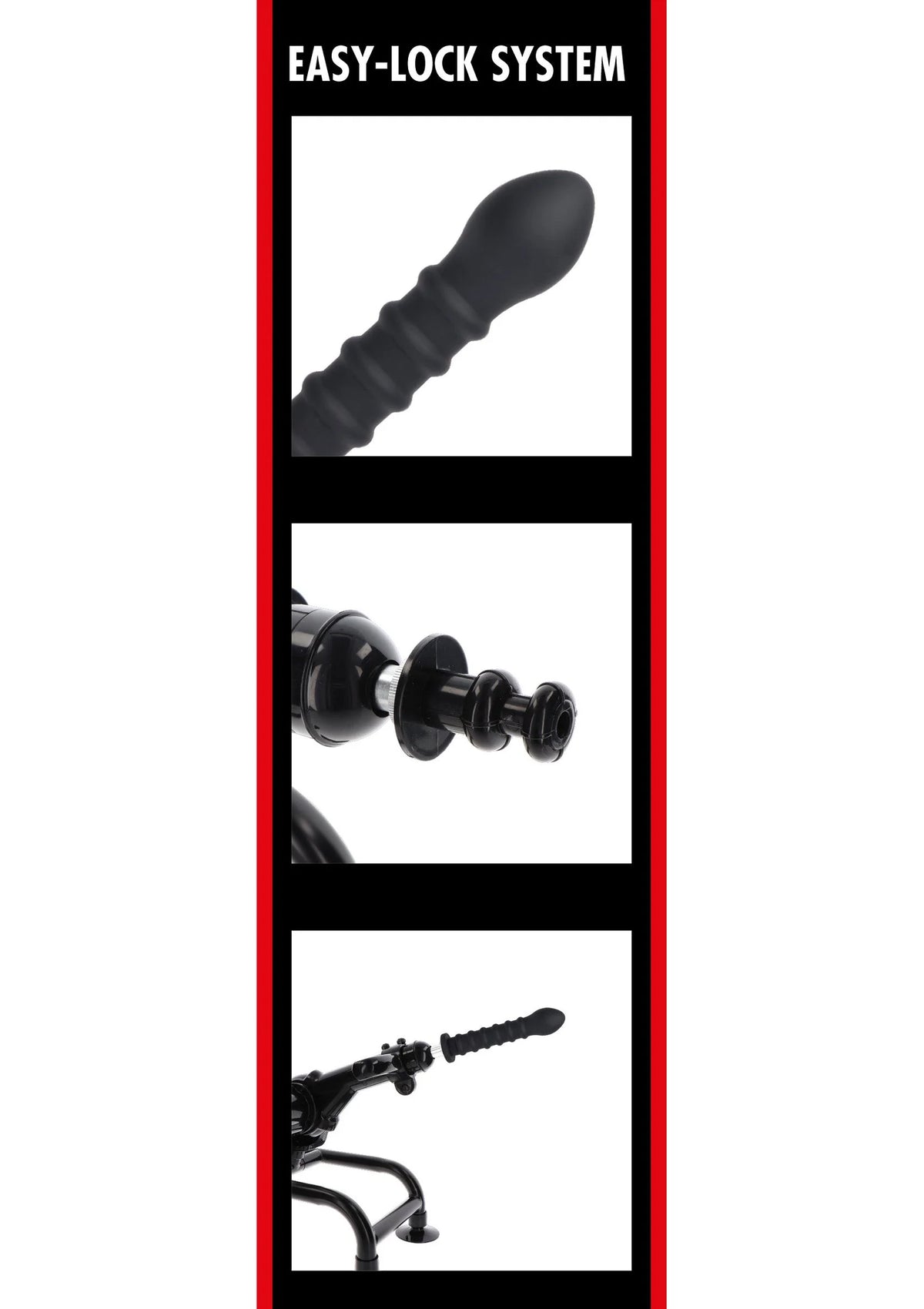 Bestel: Bangers Fuck Machines Ribbed Dong Easy - Lock 19 cm by Hidden Desire - bij Happytoys: de erotische sex webshop | liever Happy dan Easy ⭐⭐⭐⭐⭐