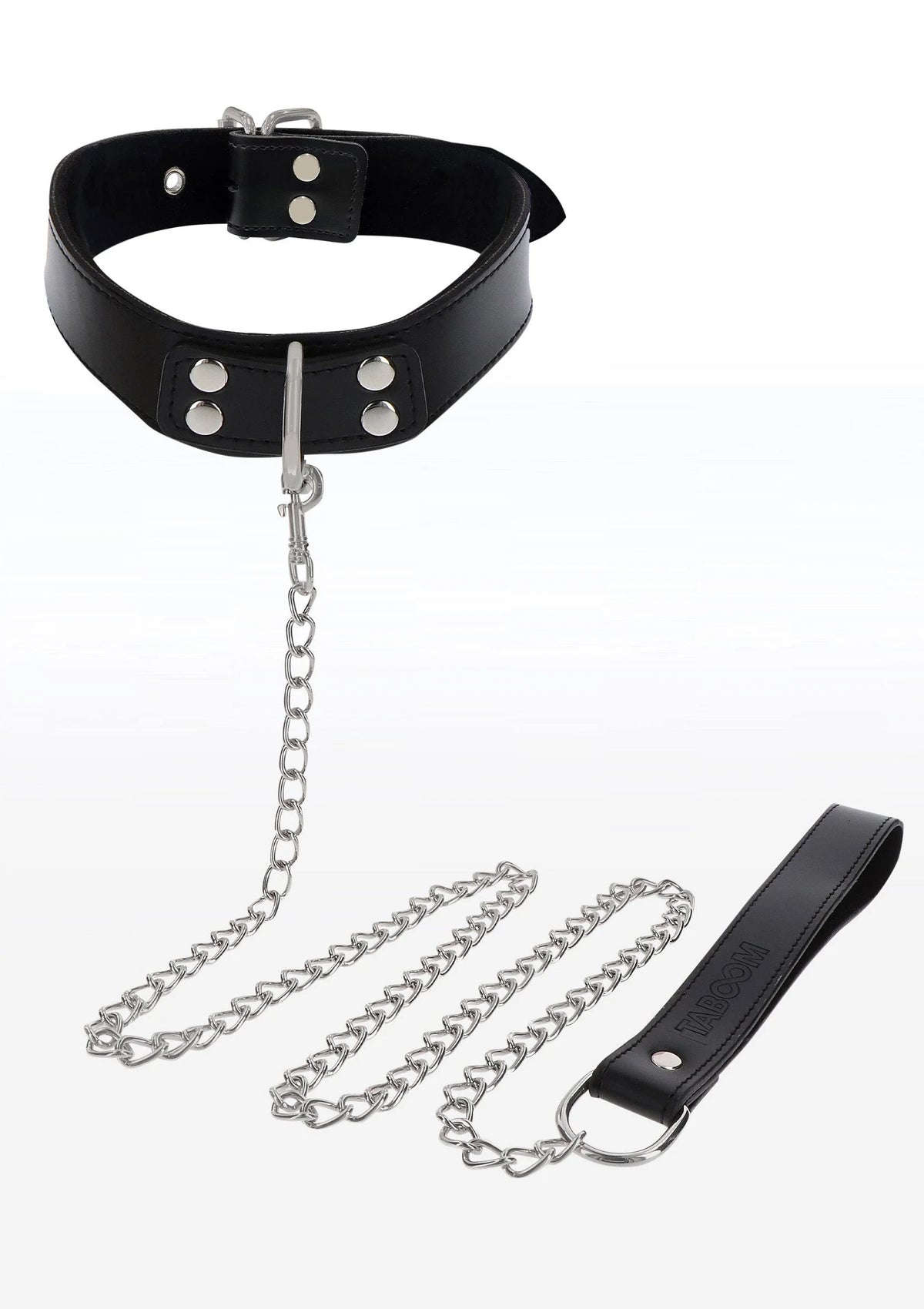 Bestel: Elegant Collar and Chain Leash by Taboom Luxury Bondage Essentials - bij Happytoys.nl, happytoys.be, Happytoys.ae: erotische sex webshop | liever Happy dan Easy ⭐⭐⭐⭐⭐ - Default Title - 17106 - BLACK