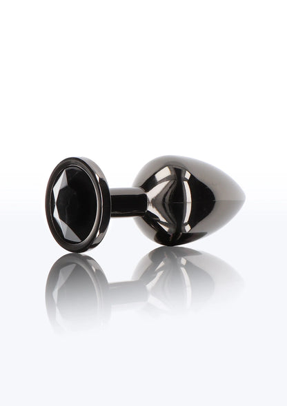 Bestel: Butt Plug With Diamond Jewel L - bij Happytoys: de erotische sex webshop | liever Happy dan Easy ⭐⭐⭐⭐⭐ - Default Title - 17118 - BLACK