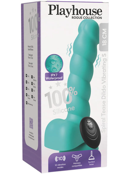Spiral Tease Vibrating Dildo Silicone S by Playhouse Rogue