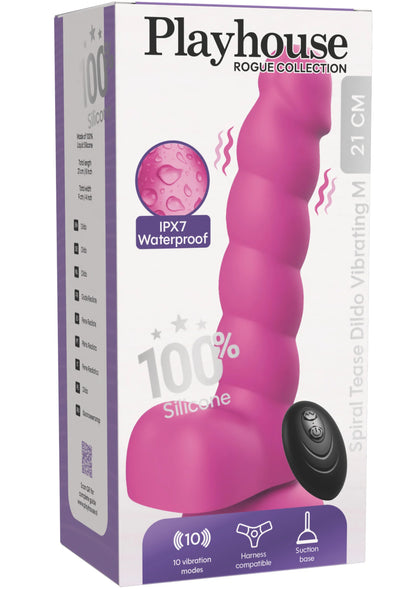Spiral Tease Vibrating Dildo Silicone M by Playhouse Rogue