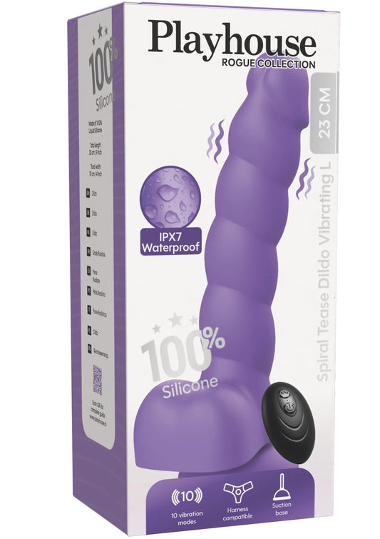 Bestel: Spiral Tease Vibrating Dildo Silicone L by Playhouse Rogue - vibrators bij Happytoys.nl, happytoys.be, Happytoys.ae: erotische sex webshop | liever Happy dan Easy ⭐⭐⭐⭐⭐