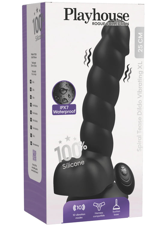 Bestel: Spiral Tease Vibrating Dildo Silicone XL by Playhouse Rogue - vibrators bij Happytoys.nl, happytoys.be, Happytoys.ae: erotische sex webshop | liever Happy dan Easy ⭐⭐⭐⭐⭐