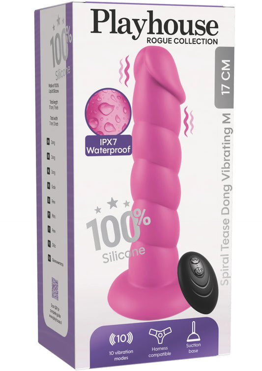 Bestel: Spiral Tease Vibrating Dong Silicone M by Playhouse Rogue - bij Happytoys.nl, happytoys.be, Happytoys.ae: erotische sex webshop | liever Happy dan Easy ⭐⭐⭐⭐⭐