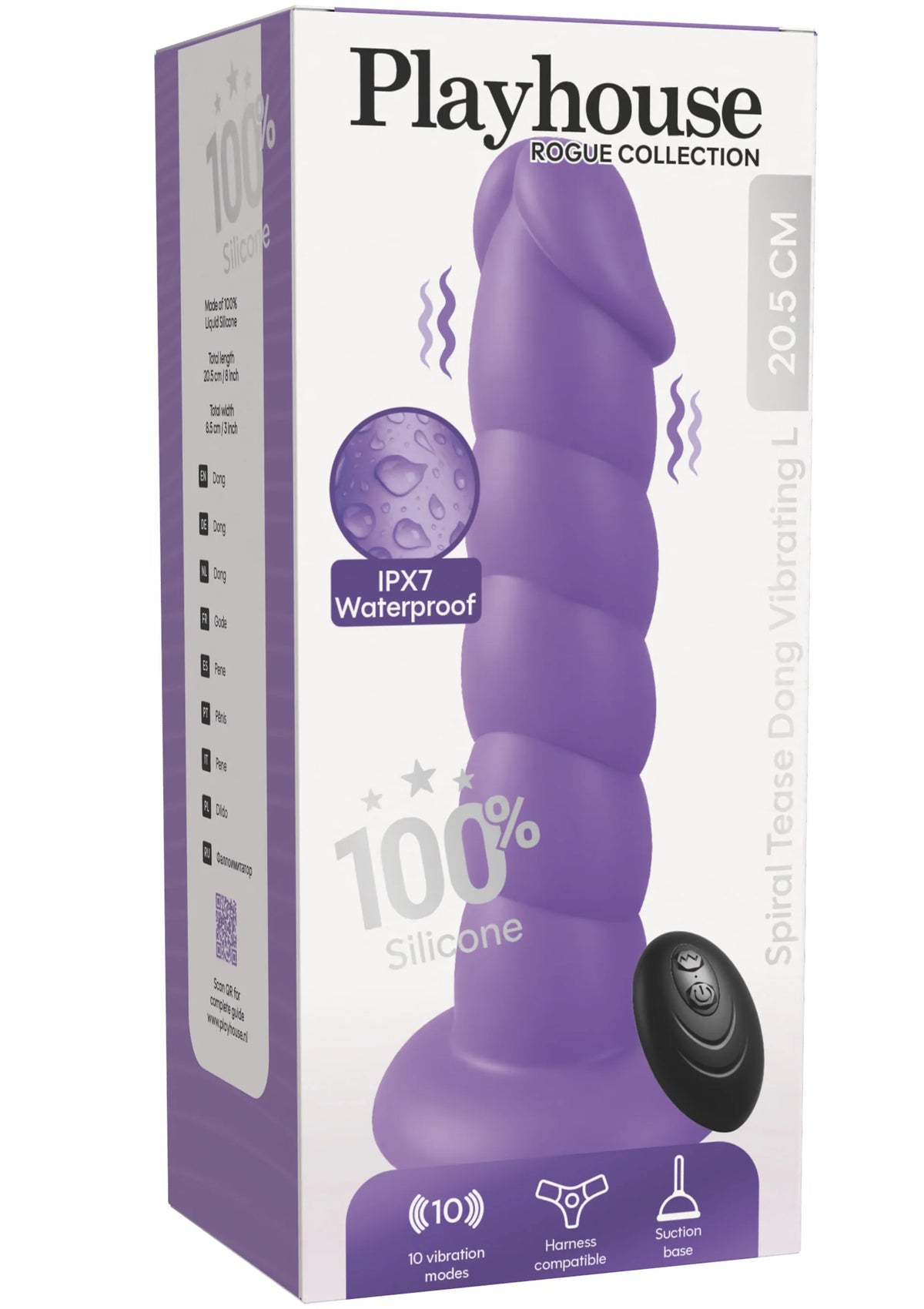 Spiral Tease Vibrating Dong Silicone L by Playhouse Rogue