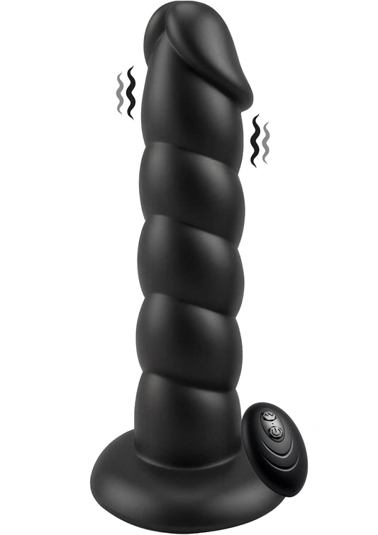 Bestel: Spiral Tease Vibrating Dong Silicone XL by Playhouse Rogue - bij Happytoys: de erotische sex webshop | liever Happy dan Easy ⭐⭐⭐⭐⭐ - Default Title - 25693 - BLACK