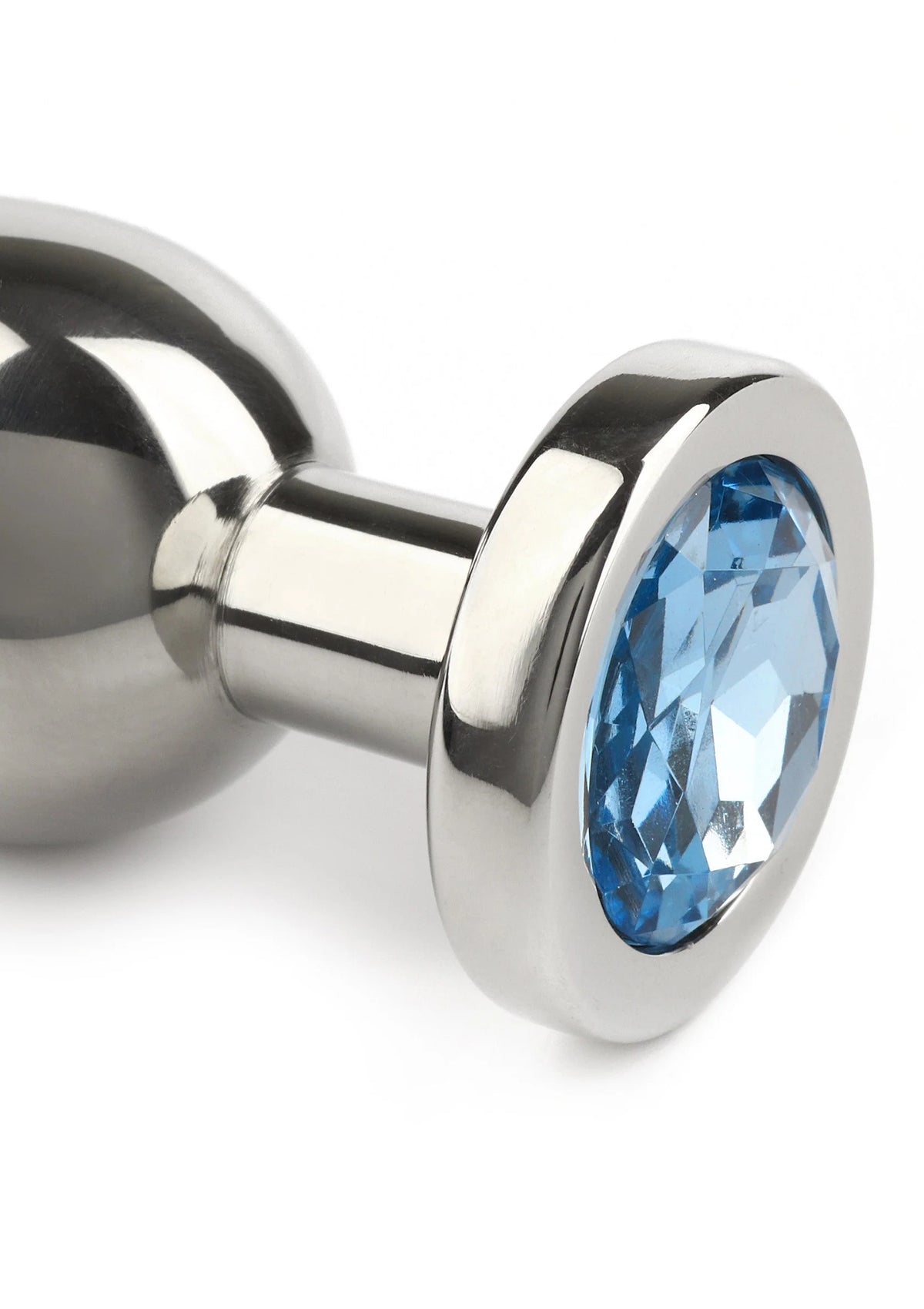 Bestel: Mr. Steel Jewled Butt Plug Small (Aqua) - bij Happytoys: de erotische sex webshop | liever Happy dan Easy ⭐⭐⭐⭐⭐
