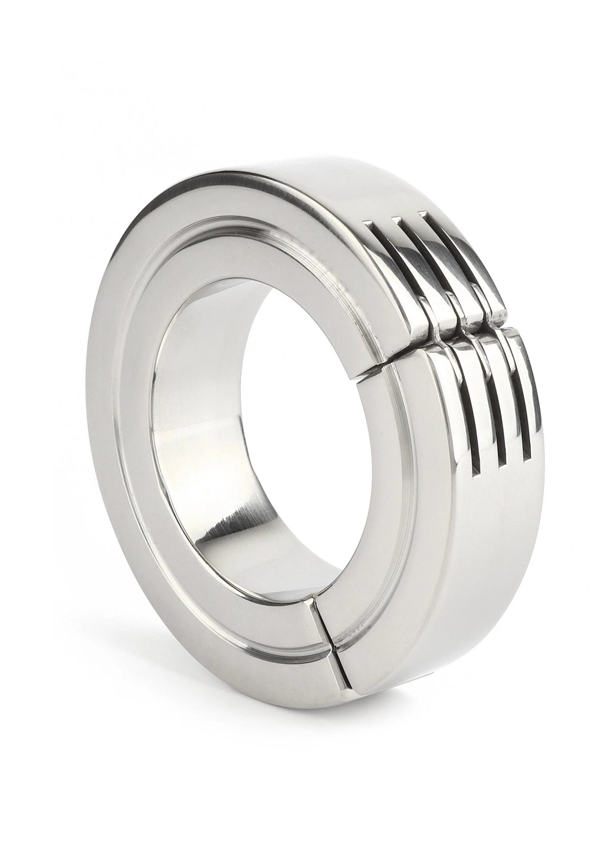 Bestel: Hinged Magnetic Cockring 40mm by Mr. Steel - bij Happytoys: de erotische sex webshop | liever Happy dan Easy ⭐⭐⭐⭐⭐ - Default Title - 38190 - SILVER